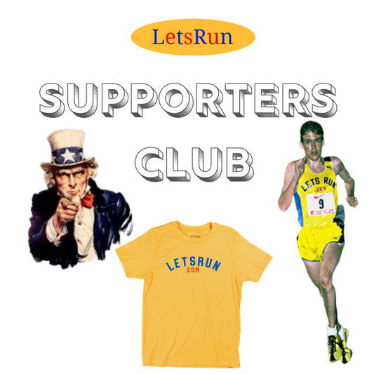 FREE LetsRun.com Shirt + 1  Year Supporters Club Membership - Black Friday Week 50% Off